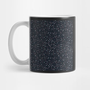 Elegant Rose Gold Dots Confetti Blue Design Mug